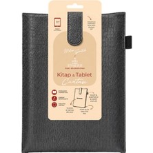 Ematcrt Yeni Nesil Kitap ve Tablet Çantası - Özel Deri Dokulu Antrasit
