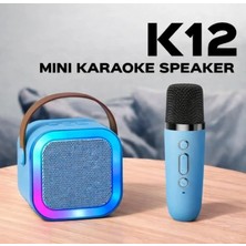 Techronix Karaoke Tek Mikrofonlu Kablosuz Bluetooth Rgb Işıklı 5 Ses Efektli Hd Stereo Ses Usb/sd K12 Hoparlör