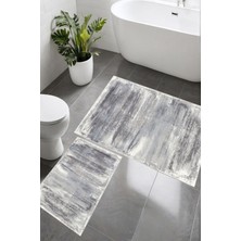 Eliana Home Dijital Baskı  Modern Banyo Halısı Ikili Banyo Paspası LNA5-0696 100X60+60X50 cm