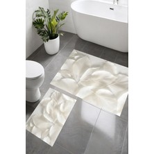 Eliana Home Dijital Baskı  Modern Banyo Halısı Ikili Banyo Paspası LNA5302 100X60+60X50 cm