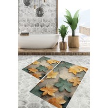 Eliana Home Dijital Baskı  Modern Banyo Halısı Ikili Banyo Paspası LNA5307 100X60+60X50 cm