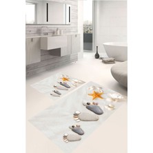 Eliana Home Dijital Baskı  Modern Banyo Halısı Ikili Banyo Paspası LNA5311 100X60+60X50 cm