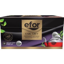Efor Çay Earl Grey Demlik Poşet Siyah Çay 100 Adet Sade İçerik ve Bergamot Aromasıyla