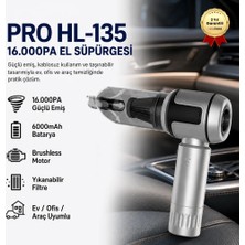 Hızlı Store 16.000PA Güçlendirilmiş Pil Portatif Fırçasız Motorlu Araç Süpürgesi Ev Ofis Uyumlu 6000mAh Bataryalı