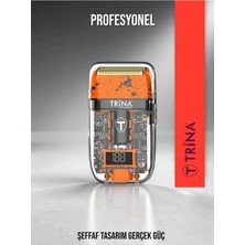 Trina Professional Sakal Tıraş Makinesi Turuncu Ergonomik ve Transparan Tasarım