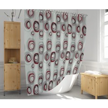 Evdy Banyo Perdesi 2x110x200 Çift Kanat Duş Perdesi Halka Hediyeli Duşakabin Perdesi 4954 Karma