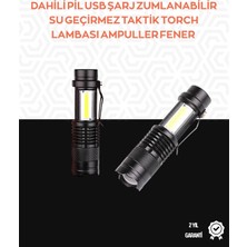 AyrStore Buğz Taşınabilir Şarjlı LED Fener - 4 Modlu, 2000LM, Ayarlanabilir Odak