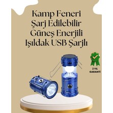 AyrStore Buğz Güneş Enerjili Katlanabilir Kamp Feneri – USB Şarjlı, Hafif ve Çok Fonksiyonlu