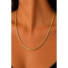 Balenbi Unisex 60 cm Yılan Zincir Gold Renk Kararmaz Çelik Kolye 1088