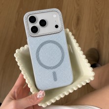 Edelfu iPhone 17 Pro Max Uyumlu - Simli Magsafeli Kamera Çevresi Taşlı Yanları Silikon Kılıf