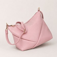 The Voguemaxima Fiarole Pembe Origami Formlu Büzgü Askılı Fermuarlı Astarlı Kadın Omuz Çantası