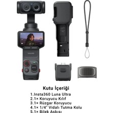 INSTA360 Luna Ultra Standart Bundle Cosmic Black 8K Çözünürlük ve Full HD Desteği ile Gimbal Kamera