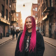 MiraLive Afrika Örgüsü ve Rasta Için Sentetik Saç - Neon Pembe