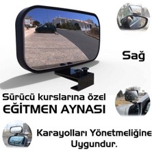 Motaysan Eğitmen Aynası (Sağ) Metal Ayaklı Siyah Çerçeveli Sürüş Güvenliği İçin Özel Tasarım