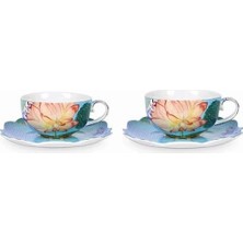 Pip Studio Royal 2li Mavi Çiçek Desenli Çay / Kahve Fincanı