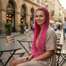 MiraLive Afrika Örgüsü ve Rasta Için Sentetik Saç - Açık Fuşya