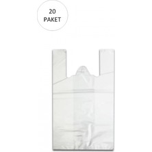 MiraLive Beyaz Hışır Atlet Poşet Mini Boy 22X31 cm 20 Paket Takriben 10.000 Adet