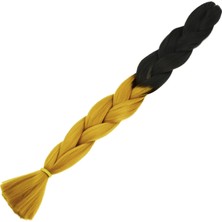 MiraLive Afrika Örgülük Sentetik Ombreli Saç 100 Gr. - Siyah / Koyu Karamel