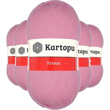 MiraLive 5 Adet Kristal Çift Katlı El Örgü Lif Ipi Pembe K774