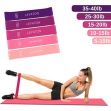 Leyaton 5 Farklı Dirençte Renkli Squat Bandı Direnç Lastiği 5'li Set %100 Doğal Kauçuk