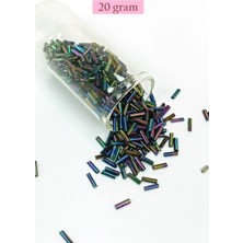 MiraLive Uzun Boru Kesme Boncuk Çap 2mm Uzunluk 10 mm - 20 Gram - Mavi Yeşil - BNC230