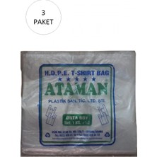 MiraLive Kalın Şeffaf Atlet Poşet Orta Boy 27X47 cm 1 kg (3 Paket-Takriben 435 Adet)