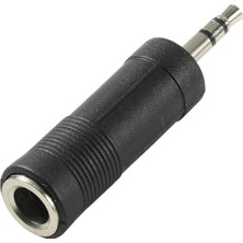 MK 6.3 mm Dişi - 3.5 mm Erkek Stereo Çevirici Jak Fiş Dayanıklı Tasarım Siyah MK001