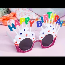 MiraLive Happy Birthday Beyaz Fuşya Parti Gözlüğü