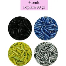 MiraLive Uzun Boru Kesme Boncuk Çap 2mm Uzunluk 10 mm - 4 Renk - Toplam 80 Gram - BNC430