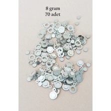 MiraLive Oya Abiye Bileklik Kolye Pleksi Metalik Plastik Pul Gümüş Renk 8 Gram 70 Adet - BNC510