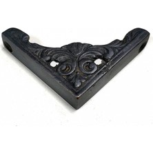 MiraLive Antika Tarz Dekoratif Pirinç Köşe Süsü - 58X58 Mm, Oksit