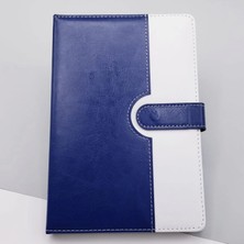 MiraLive Çizgili Termo Deri Defter Lacivert