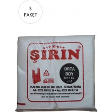 MiraLive Beyaz Kalın Atlet Poşet Orta Boy 28X50 cm 1 kg 3 Paket (Takriben 225 Adet)