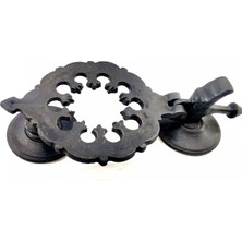 MiraLive Antika Tarz Dekoratif Pirinç Osmanlı Kapı Tokmağı, Taktak - 265X75MM, Oksit