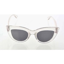 MiraLive Şeffaf Beyaz Çerçeve Cat Eye Kadın Güneş Gözlüğü - Moda Gözlük