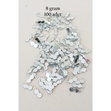 MiraLive Oya Abiye Bileklik Kolye Pleksi Metalik Plastik Pul Gümüş Renk 8 Gram 100 Adet - BNC508