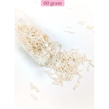MiraLive Uzun Boru Kesme Boncuk Çap 2mm Uzunluk 10 mm - 60 Gram - Açık Krem - BNC298