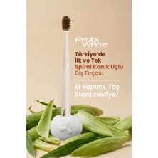 Probi White Probiwhite Spiral Uçlu Diş Fırçası (Ekru) + Özel Tasarım Taş Stant