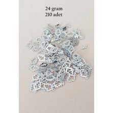 MiraLive Oya Abiye Bileklik Kolye Pleksi Metalik Plastik Pul Gümüş Renk 24 Gram 210 Adet - BNC573