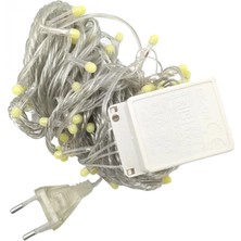 MiraLive 10 M 100 LED Damla Uçlu LED Işık Beyaz Işık Şeffaf Kablo