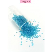 MiraLive Kesme Cam Boncuk 2mm - 20 Gram - Şeffaf Turguaz -BNC349