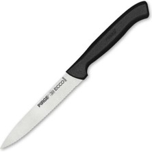 MiraLive 38049 Ecco Tırtıklı Sebze, Et, Biftek Steak Bıçağı 12 cm - Siyah
