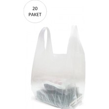 MiraLive Şeffaf Atlet Poşet Büyük Boy 30X56 cm 20 Paket Takriben 3.000 Adet