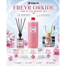 Freyr Oda ve Oto Kokusu Lavanta Premium Seti - 1 LT Yedek Dolum Likiti + 100ml Çubuklu + 8ml Araç Kokusu