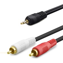 MiraLive 3.5 mm To 2rca Kablo 2lıne Gold 5m Siyah HDX1060