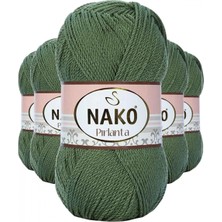 MiraLive 5 Adet Pırlanta Amigurumi El Örgü Ipi Yünü Haki Yeşil 11253