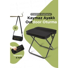 Ensiga Çantalı Katlanır Kamp Taburesi Taşınabilir Hafif Dayanıklı Kaymaz Ayaklı Outdoor Oturma