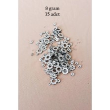 MiraLive Oya Abiye Bileklik Kolye Pleksi Metalik Plastik Pul Gümüş Renk 8 Gram 35 Adet - BNC501