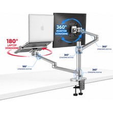 Moxti 2'li Monitör Standı (Hem Laptop Hem Monitör) - Monitör Standı- Monitör Aparatı