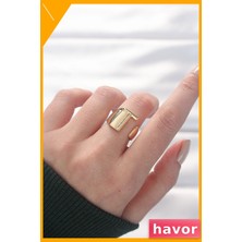 Havor Ayarlanabilir Parmağa Uyumlu Altın Kaplama Yüzük